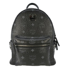 Load image into Gallery viewer, MCM Stark Side Stud Visetos Canvas Backpack Bag Black