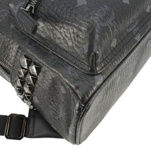 Load image into Gallery viewer, MCM Stark Side Stud Visetos Canvas Backpack Bag Black