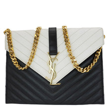 Load image into Gallery viewer, YVES SAINT LAURENT Envelope Leather Chain Shoulder Bag Bicolor