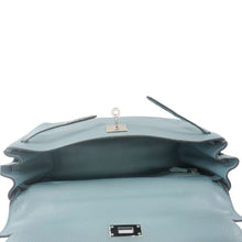 Load image into Gallery viewer, HERMES Kelly 32 Square Taurillon Clemence Leather Tote Shoulder Bag Light Blue
