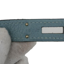 Load image into Gallery viewer, HERMES Kelly 32 Square Taurillon Clemence Leather Tote Shoulder Bag Light Blue