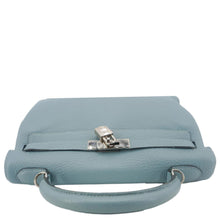 Load image into Gallery viewer, HERMES Kelly 32 Square Taurillon Clemence Leather Tote Shoulder Bag Light Blue