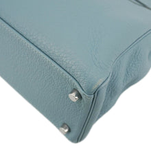 Load image into Gallery viewer, HERMES Kelly 32 Square Taurillon Clemence Leather Tote Shoulder Bag Light Blue