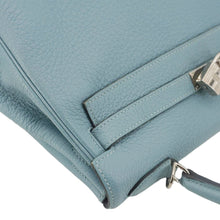 Load image into Gallery viewer, HERMES Kelly 32 Square Taurillon Clemence Leather Tote Shoulder Bag Light Blue