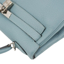 Load image into Gallery viewer, HERMES Kelly 32 Square Taurillon Clemence Leather Tote Shoulder Bag Light Blue