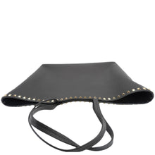 Load image into Gallery viewer, VALENTINO Garavani Rockstud Textured Leather Shopping Tote Bag Black