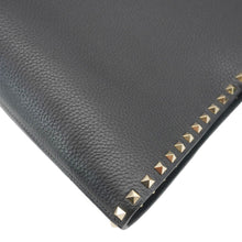 Load image into Gallery viewer, VALENTINO Garavani Rockstud Textured Leather Shopping Tote Bag Black