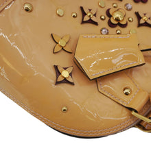 Load image into Gallery viewer, LOUIS VUITTON Alma BB Flowers Vernis Leather Satchel Bag Jaune Passion