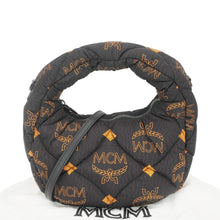 Load image into Gallery viewer, MCM Aren Padded Nylon Hobo Bag Black