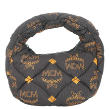 Load image into Gallery viewer, MCM Aren Padded Nylon Hobo Bag Black