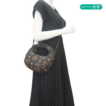 Load image into Gallery viewer, MCM Aren Padded Nylon Hobo Bag Black