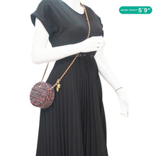 Load image into Gallery viewer, CHANEL Round Tweed Chain Clutch Crossbody Bag Red
