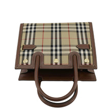 Load image into Gallery viewer, BURBERRY Title Mini Vintage Check Canvas Two Handle Shoulder Bag Brown