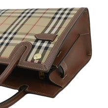 Load image into Gallery viewer, BURBERRY Title Mini Vintage Check Canvas Two Handle Shoulder Bag Brown