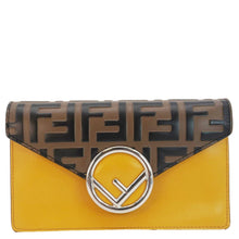 Load image into Gallery viewer, FENDI F Envelope FF 1974 Embossed Leather Belt Bag Sunflower