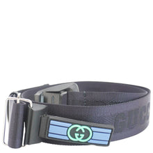 Load image into Gallery viewer, GUCCI GG Crystal Nylon Belt Size 100.40 Blue 778889