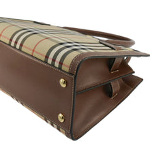 Load image into Gallery viewer, BURBERRY Title Mini Vintage Check Canvas Two Handle Shoulder Bag Brown