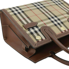 Load image into Gallery viewer, BURBERRY Title Mini Vintage Check Canvas Two Handle Shoulder Bag Brown