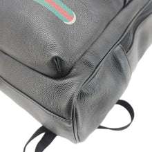 Load image into Gallery viewer, GUCCI Web Logo Print Leather Backpack Black 547834