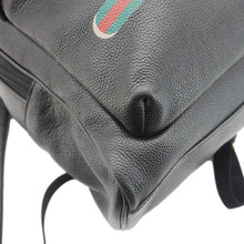 Load image into Gallery viewer, GUCCI Web Logo Print Leather Backpack Black 547834