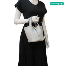 Load image into Gallery viewer, HERMES Picotin Lock 18 Taurillon Clemence Leather Hobo Bag Light Blue