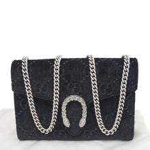 Load image into Gallery viewer, GUCCI Dionysus Mini GG Monogram Velvet Crossbody Bag Black 401231