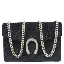 Load image into Gallery viewer, GUCCI Dionysus Mini GG Monogram Velvet Crossbody Bag Black 401231