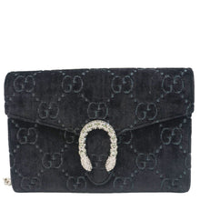 Load image into Gallery viewer, GUCCI Dionysus Mini GG Monogram Velvet Crossbody Bag Black 401231