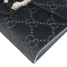 Load image into Gallery viewer, GUCCI Dionysus Mini GG Monogram Velvet Crossbody Bag Black 401231