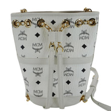 Load image into Gallery viewer, MCM Aren Mini Visetos Canvas Chain Backpack White
