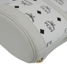 Load image into Gallery viewer, MCM Aren Mini Visetos Canvas Chain Backpack White