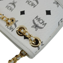 Load image into Gallery viewer, MCM Aren Mini Visetos Canvas Chain Backpack White