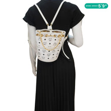 Load image into Gallery viewer, MCM Aren Mini Visetos Canvas Chain Backpack White