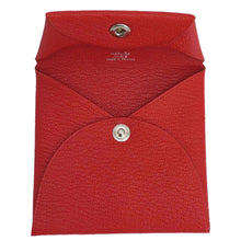 Load image into Gallery viewer, HERMES Calvi Leather Card Holder Red
