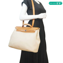 Load image into Gallery viewer, HERMES Herbag Toile Canvas Tote Shoulder Bag Off White