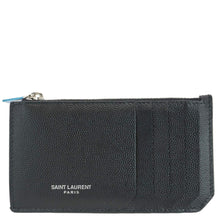 Load image into Gallery viewer, YVES SAINT LAURENT Leather Coin Card holder Black
