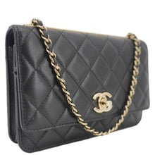 Load image into Gallery viewer, CHANEL Trendy CC Quilted Leather Wallet On Chain Crossbody Bag Black