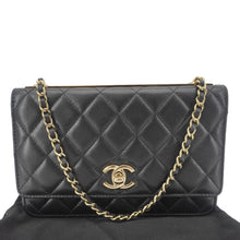 Load image into Gallery viewer, CHANEL Trendy CC Quilted Leather Wallet On Chain Crossbody Bag Black