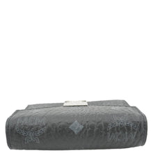 Load image into Gallery viewer, MCM Patricia Three Fold Visetos Monogram Canvas Wallet Black