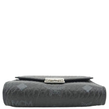 Load image into Gallery viewer, MCM Patricia Three Fold Visetos Monogram Canvas Wallet Black
