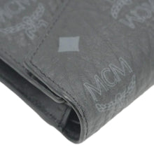 Load image into Gallery viewer, MCM Patricia Three Fold Visetos Monogram Canvas Wallet Black
