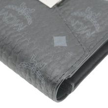 Load image into Gallery viewer, MCM Patricia Three Fold Visetos Monogram Canvas Wallet Black