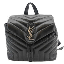 Load image into Gallery viewer, YVES SAINT LAURENT Loulou Small Monogram Calfskin Y Quilted Backpack Black