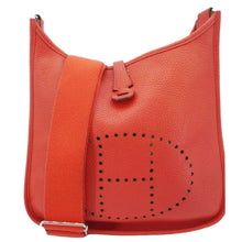 Load image into Gallery viewer, HERMES Evelyne PM Clemence Leather Crossbody Bag Red