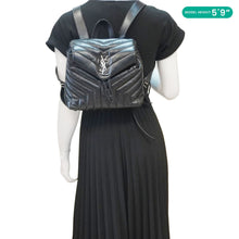 Load image into Gallery viewer, YVES SAINT LAURENT Loulou Small Monogram Calfskin Y Quilted Backpack Black