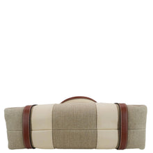 Load image into Gallery viewer, CHLOE Woody Striped Canvas Tote Bag Beige