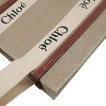 Load image into Gallery viewer, CHLOE Woody Striped Canvas Tote Bag Beige