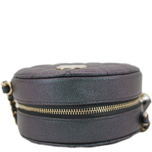 Load image into Gallery viewer, CHANEL Round Quilted Iridescent Caviar Leather Clutch Crossbody Bag Green