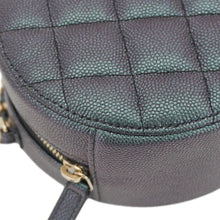 Load image into Gallery viewer, CHANEL Round Quilted Iridescent Caviar Leather Clutch Crossbody Bag Green