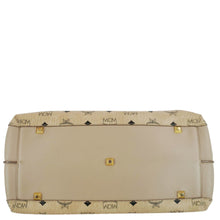 Load image into Gallery viewer, MCM Essential Large Visetos Monogram Print Tote Bag Cream